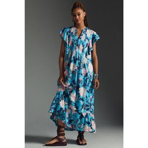 nwt ANTHROPOLOGIE MAEVE sz XS Cassandra Maxi Dress in Botanical Motif